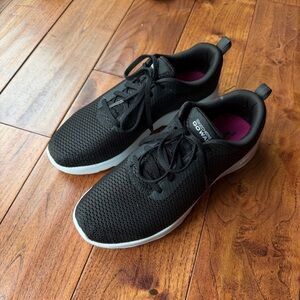 Skechers Black Athletic Shoes with White Outsoles